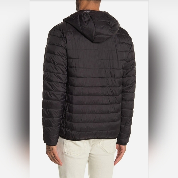 Hawke & Co Men's High Pile Sherpa Fleece Lined Spring Puffer Jacket - Picture 4 of 16